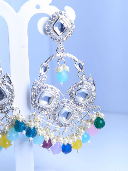 Festive Gem Kundan Jhumka Earrings