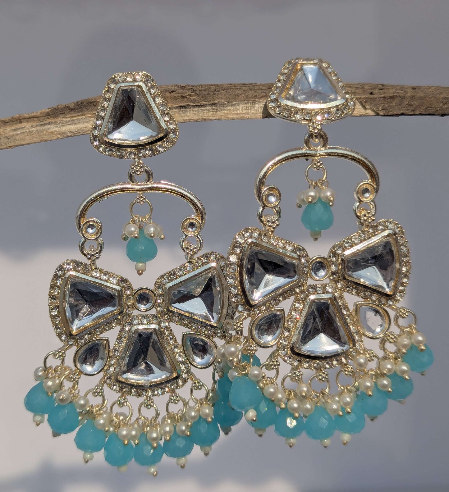 Chic Prism Kundan Jhumka Earrings