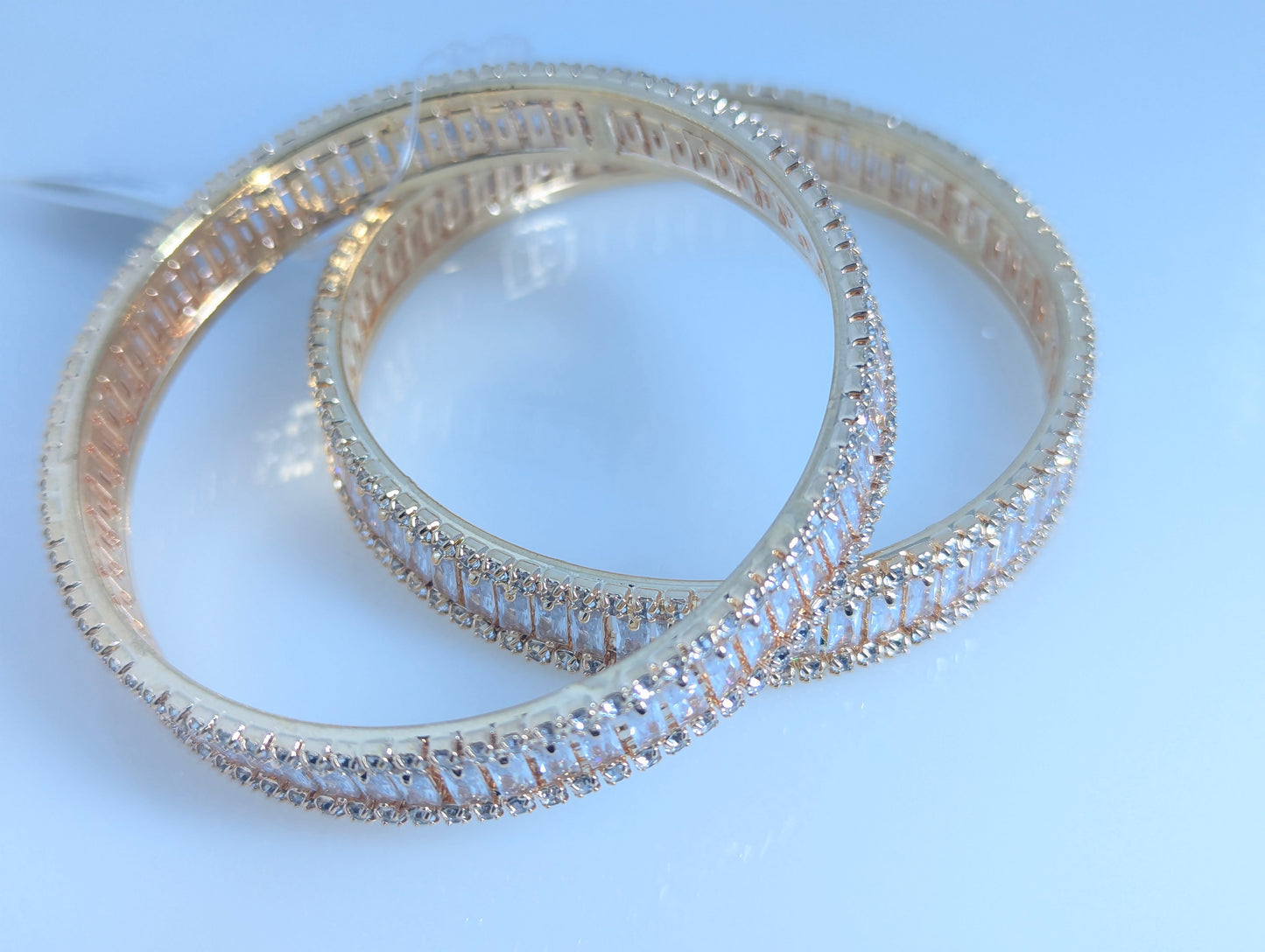 Lustrous American Diamond Statement Silver Bangle