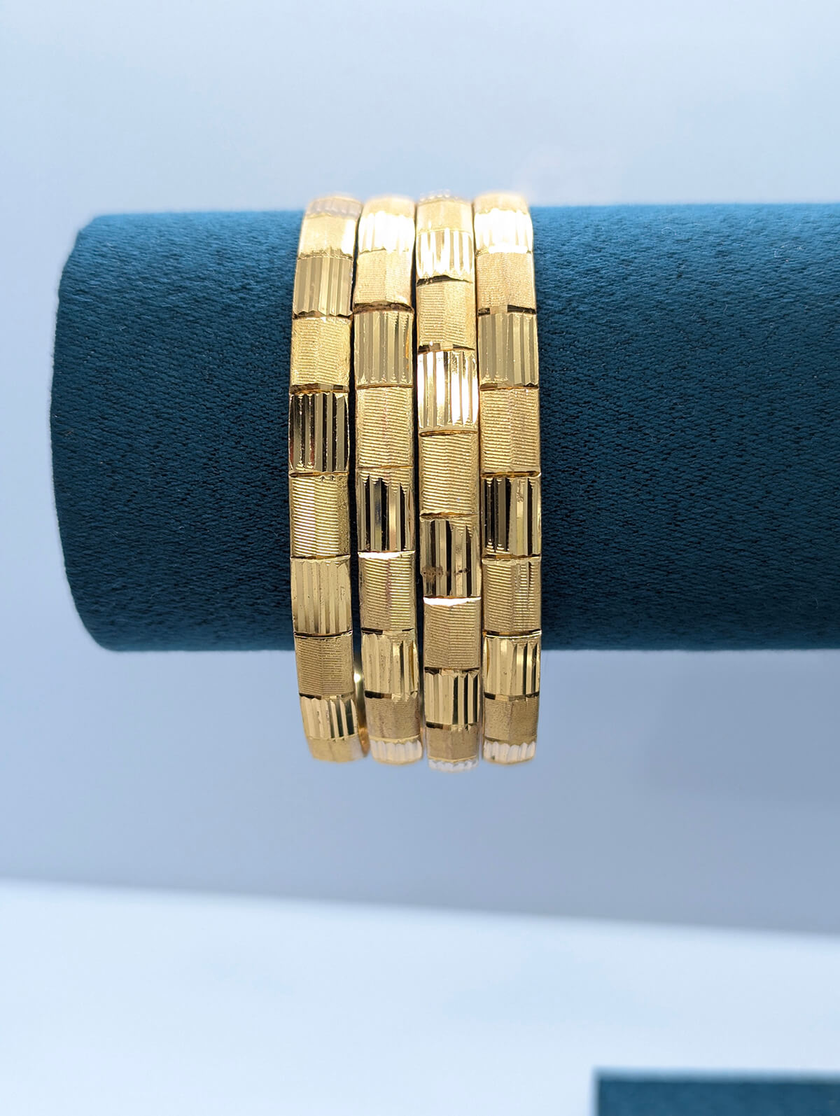 Classic Textured Gold Bangles