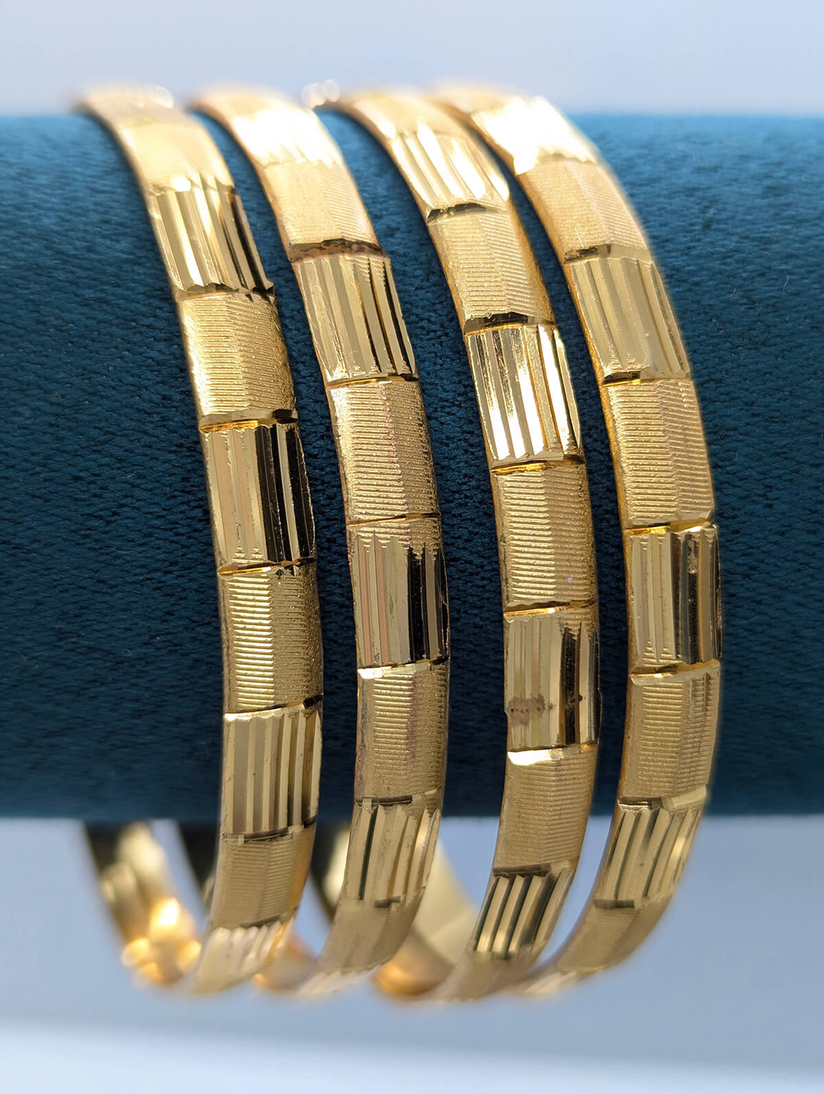 Classic Textured Gold Bangles
