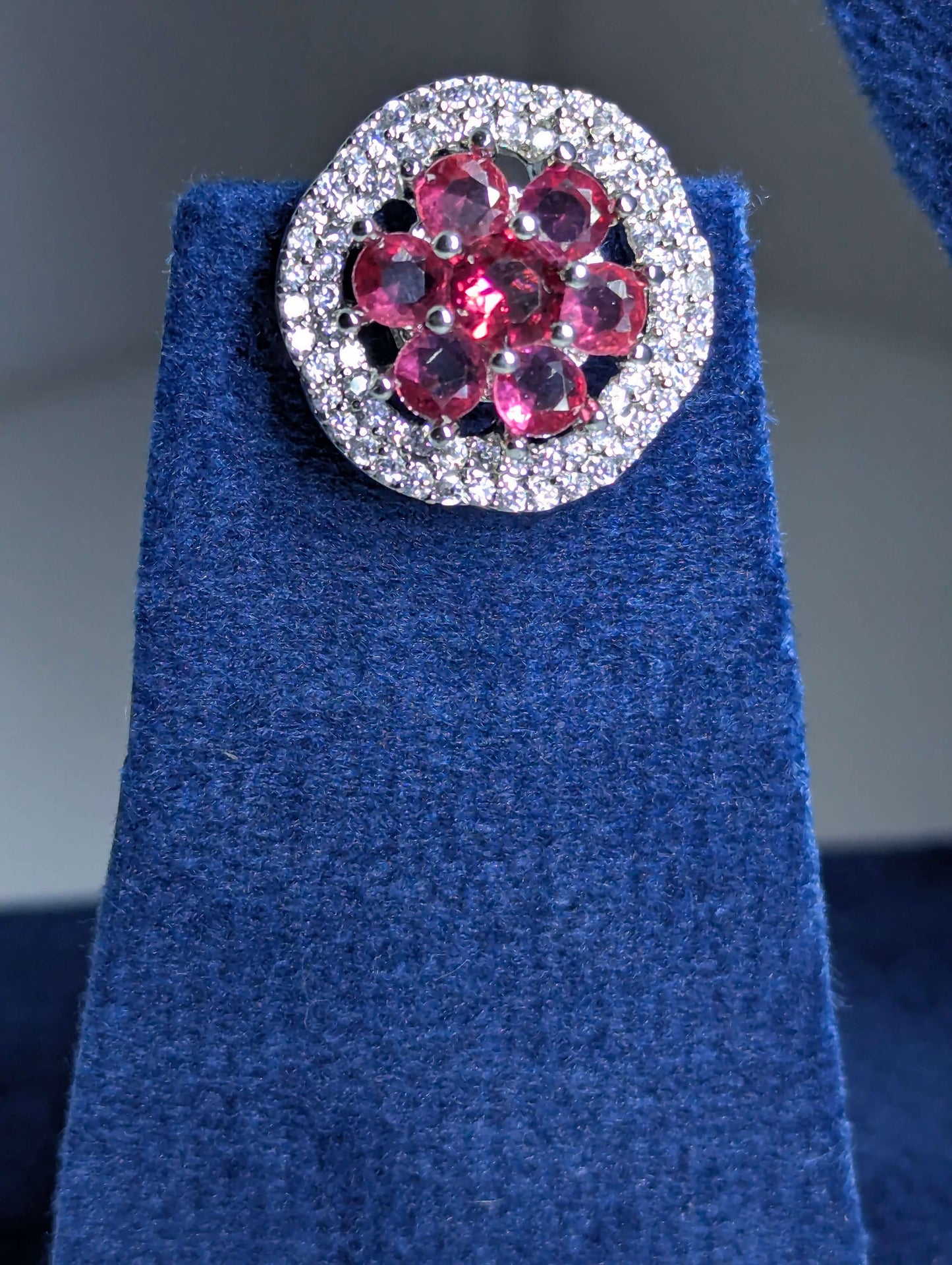 Rosy Sparkle American Diamond Pendant Set