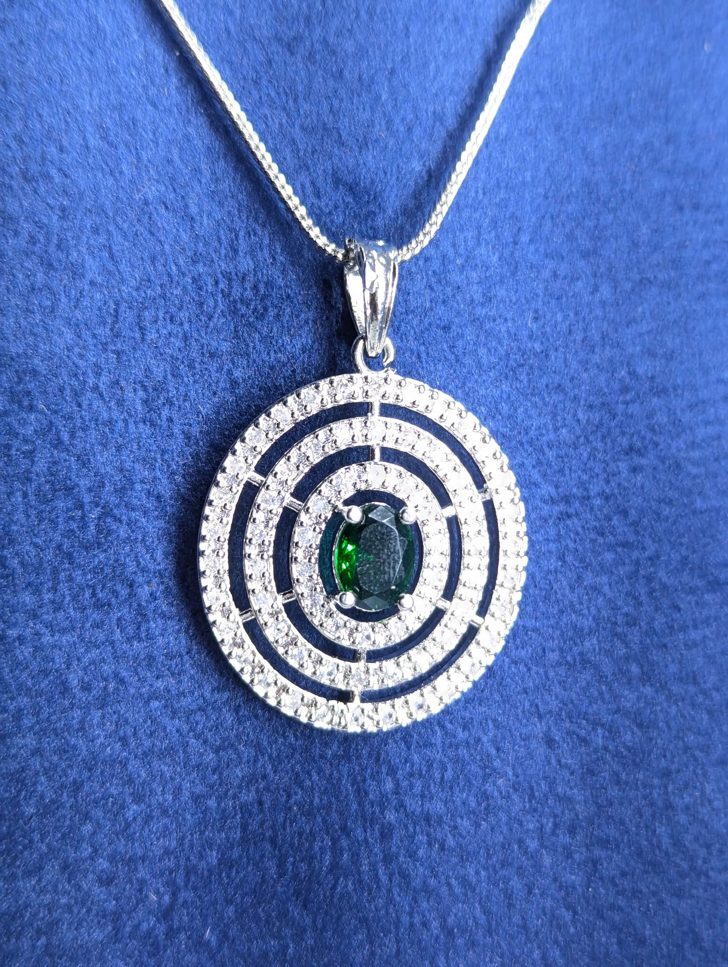 Sapphire Halo American Diamond Set