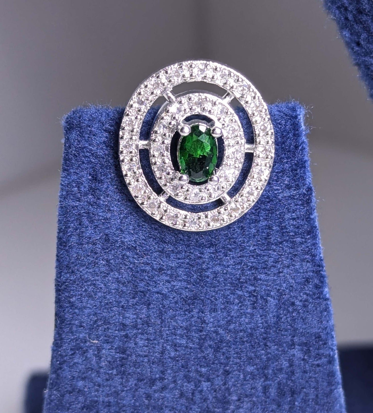 Sapphire Halo American Diamond Set