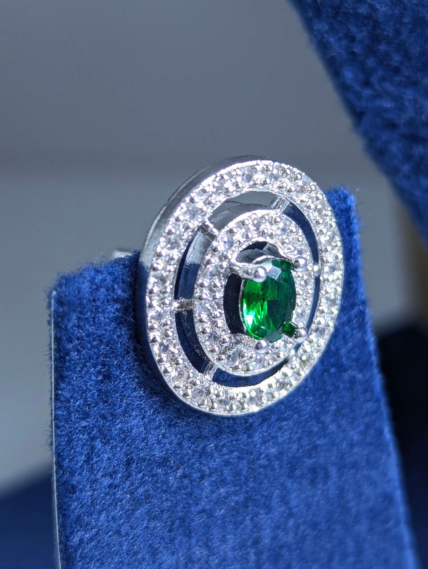 Sapphire Halo American Diamond Set