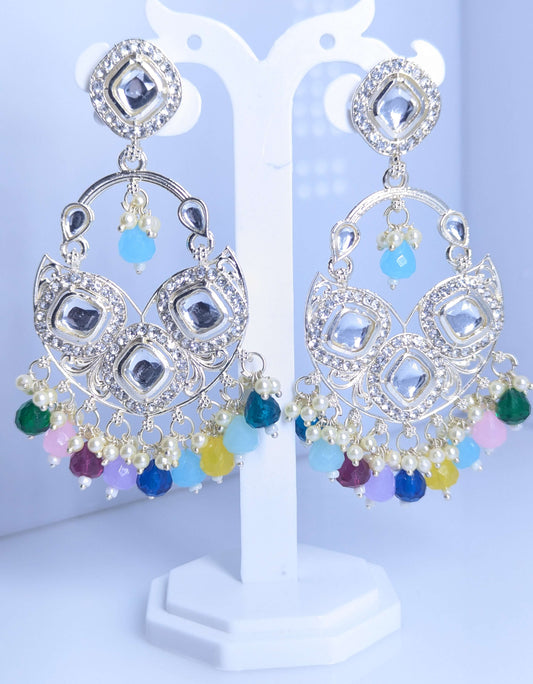Festive Gem Kundan Jhumka Earrings