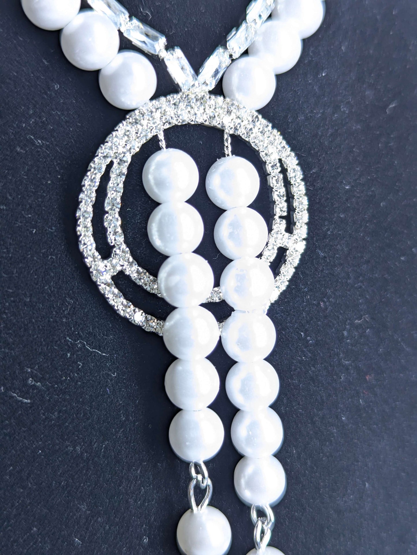 Pearl Cascade Diamond Necklace Set
