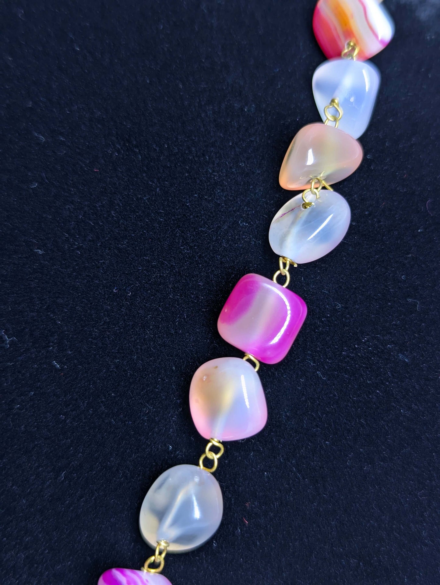 Multi-colored Stone Beads & Crystal Tassel Mala Set