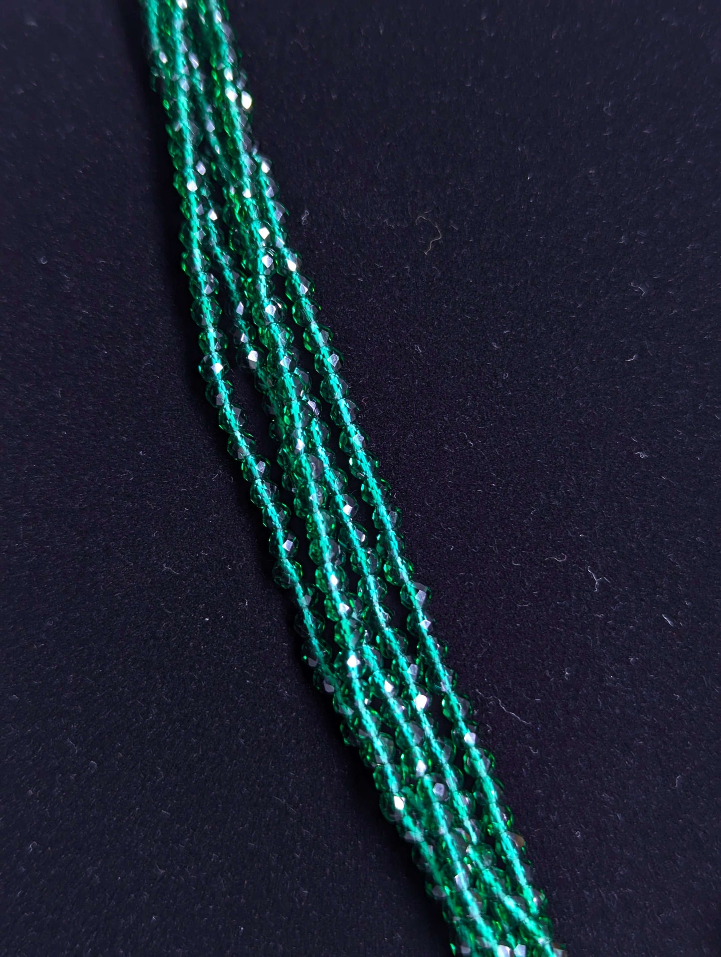 Multi-colored Stone Beads & Crystal Tassel Mala Set