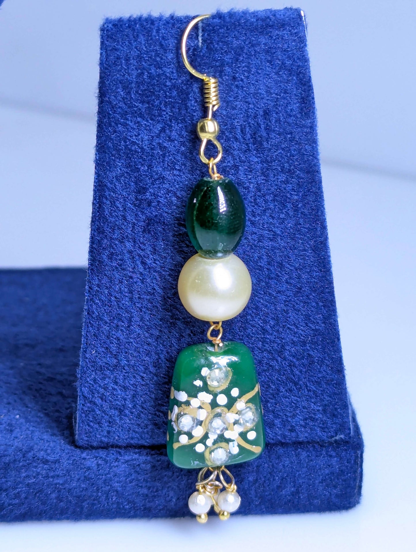 Classic Pearl & Green Bead Traditional Mala Set